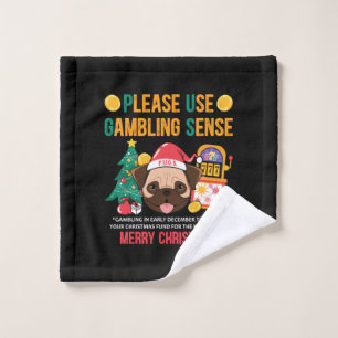 Xmas Gift PUGS The Canine Counsellor Wash Cloth