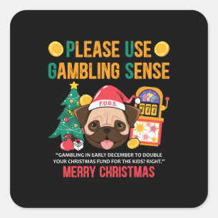 Xmas Gift PUGS The Canine Counselor Square Sticker