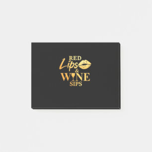 Xmas Gift Red Lips And Wine Sips Post-it Notes