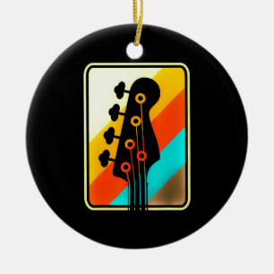 Xmas Gift Retro Vintage Guitar Player Ceramic Ornament