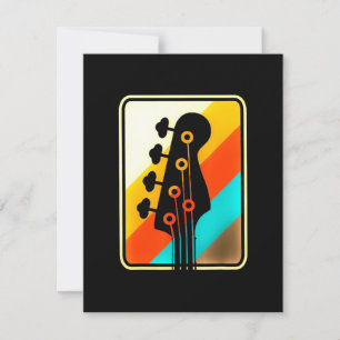 Xmas Gift   Retro Vintage Guitar Player Thank You Card