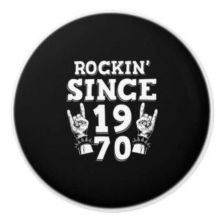 Xmas Gift | Rockin Since 1970 Ceramic Knob