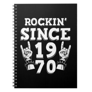 Xmas Gift Rockin Since 1970 Notebook