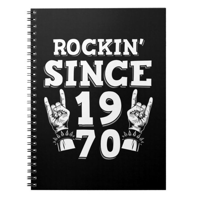 Xmas Gift | Rockin Since 1970 Notebook (Front)