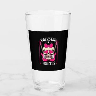 Xmas Gift Rockstar Princess Skull Glass