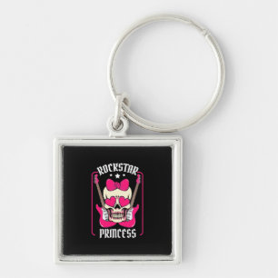 Xmas Gift Rockstar Princess Skull Key Ring