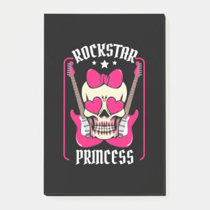 Xmas Gift Rockstar Princess Skull Post-it Notes