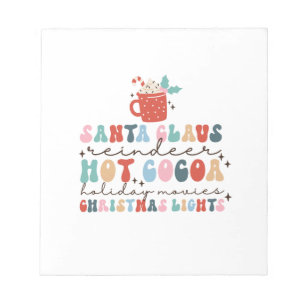 Xmas Gift Santa Claus Christmas Lights Notepad