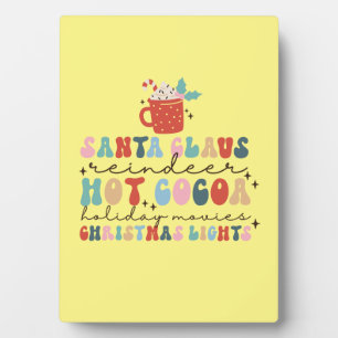Xmas Gift Santa Claus Christmas Lights Plaque
