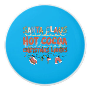 Xmas Gift Santa ClausChristmas Lights Ceramic Knob