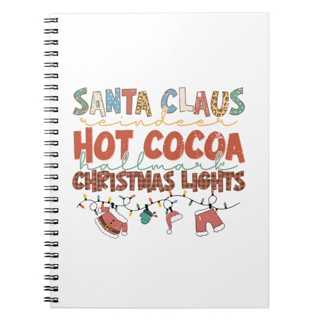 Xmas Gift Santa ClausChristmas Lights Notebook (Front)