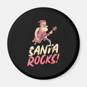 Xmas Gift Santa Rocks Guitar Magnet