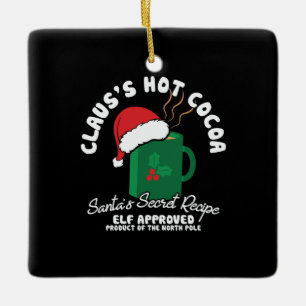 Xmas Gift Santa Secret Recipe Ceramic Ornament