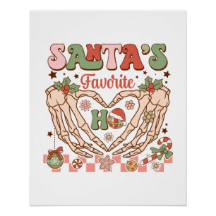 Xmas Gift Santa's Favourite Ho Poster