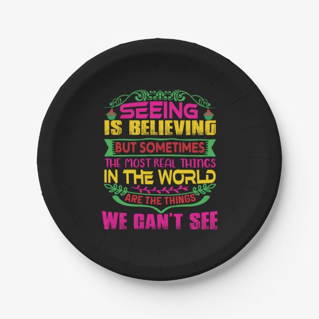 Xmas Gift Seeing Is Believing Paper Plate (Front)