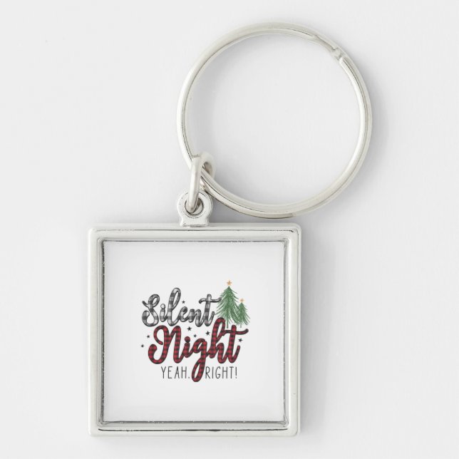 Xmas Gift Silent Night Yeah Key Ring (Front)