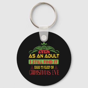 Xmas Gift Sleep On Christmas Eve Key Ring