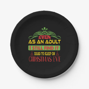 Xmas Gift Sleep On Christmas Eve Paper Plate