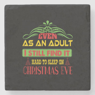 Xmas Gift Sleep On Christmas Eve Stone Coaster
