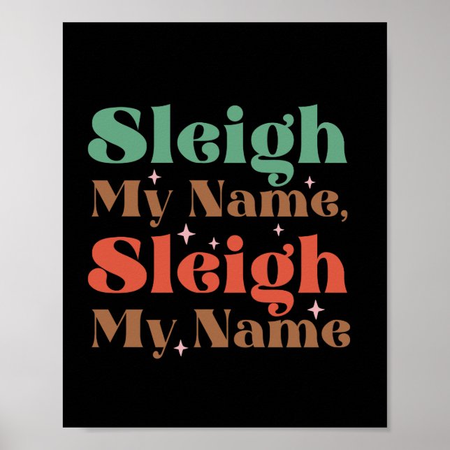 Xmas Gift Sleigh My Name Poster (Front)