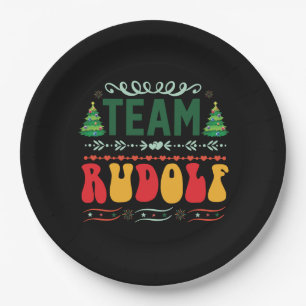 Xmas Gift Team Rudolf Paper Plate