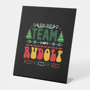 Xmas Gift Team Rudolf Pedestal Sign