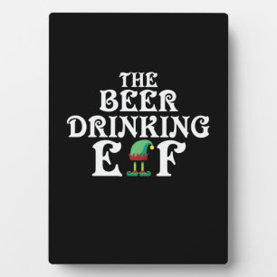 Xmas Gift The Beer Drinking Elf Plaque