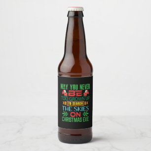 Xmas Gift The Skies On Christmas Eve Beer Bottle Label