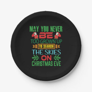 Xmas Gift The Skies On Christmas Eve Paper Plate