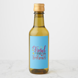 Xmas Gift Tinsel And Tantrums Wine Label