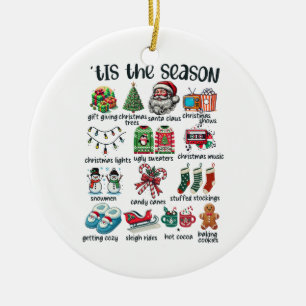 Xmas Gift Tis The Season Ceramic Ornament