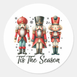 Xmas Gift Tis The Season Classic Round Sticker