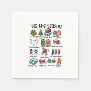 Xmas Gift Tis The Season Napkin