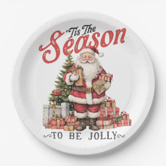 Xmas Gift Tis The Season Paper Plate