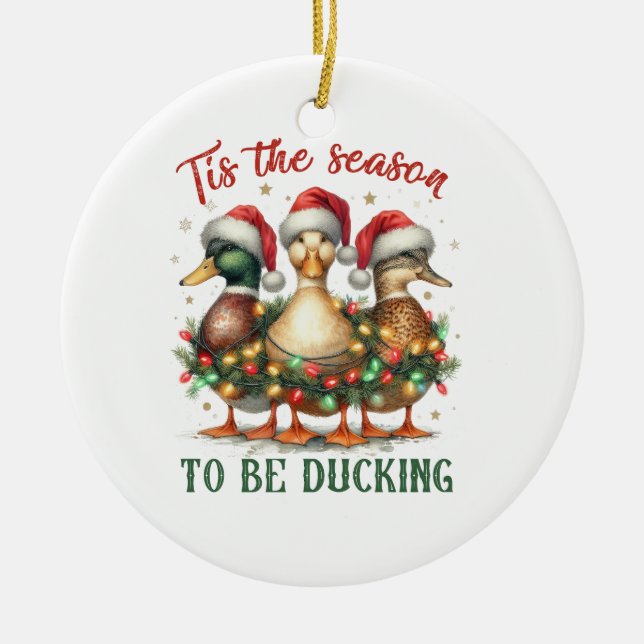 Xmas Gift To be Ducking Ceramic Ornament (Front)