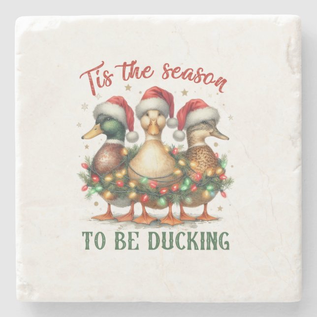 Xmas Gift To be Ducking Stone Coaster (Front)