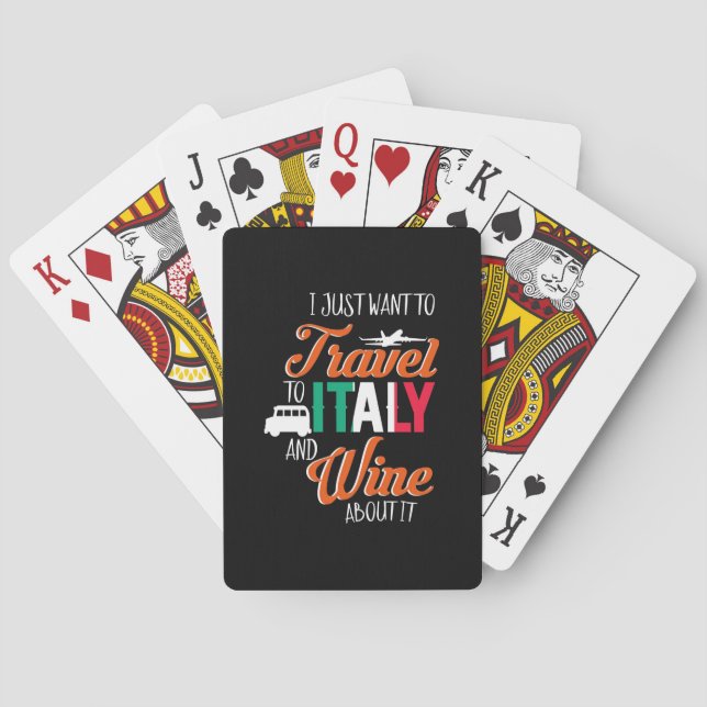 Xmas Gift | Travel To Italy And Wine About It Playing Cards (Back)