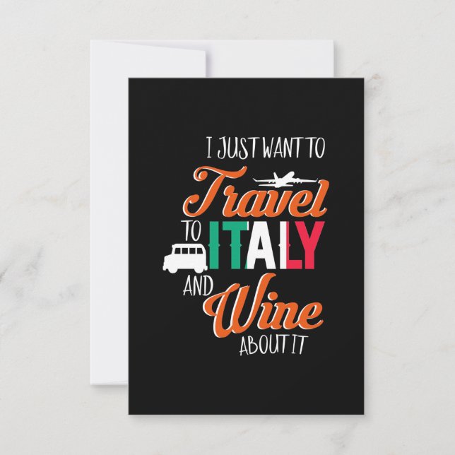 Xmas Gift | Travel To Italy And Wine About It RSVP Card (Front)