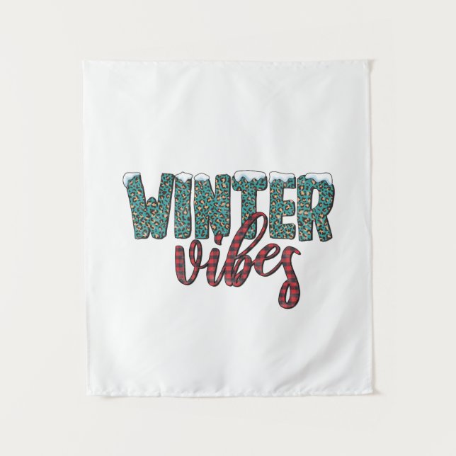 Xmas Gift Winter Vibes Tapestry (Front)