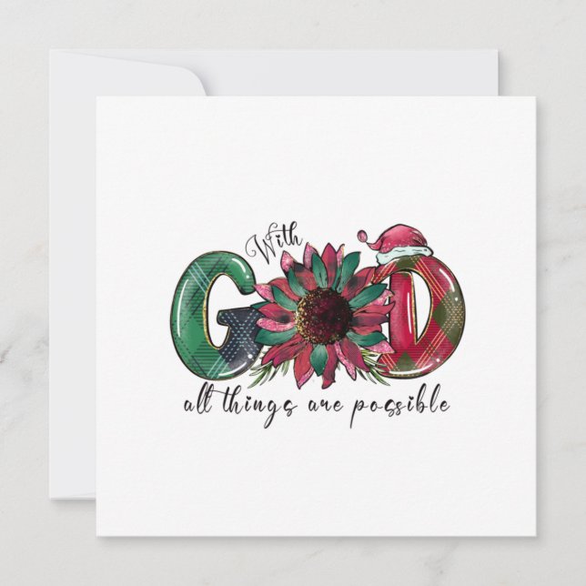 Xmas Gift With God All Things Are Possible Invitation (Front)