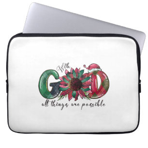 Xmas Gift With God All Things Are Possible Laptop Sleeve