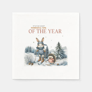 Xmas Gift Wonderful Time Of The Year Napkin