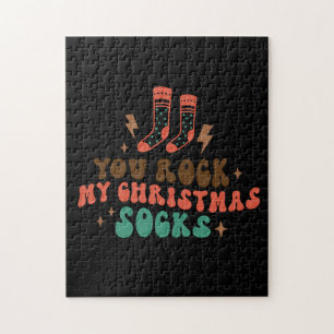 Xmas Gift You Rock My Christmas Socks Jigsaw Puzzle