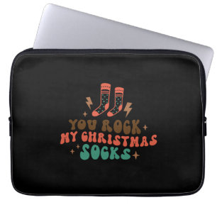 Xmas Gift You Rock My Christmas Socks Laptop Sleeve