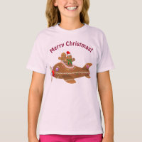 Xmas Gingerbread Aeroplane Cartoon