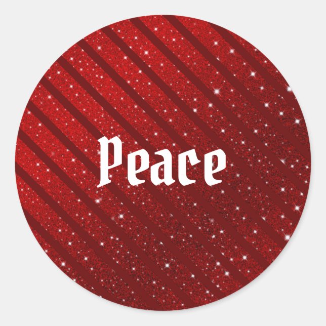 Xmas Glitter Luxe Background Classic Round Sticker (Front)