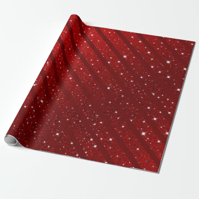 Xmas Glitter Luxe Background Wrapping Paper (Unrolled)