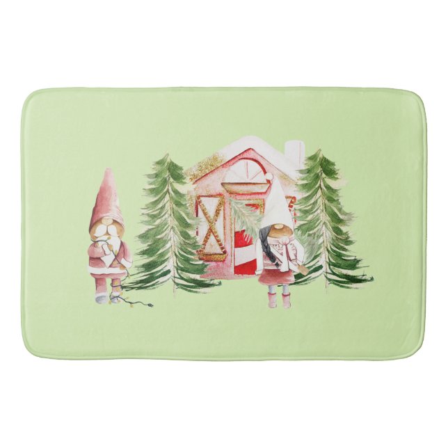XMAS Gnome Design 1  Bath Mat (Front)