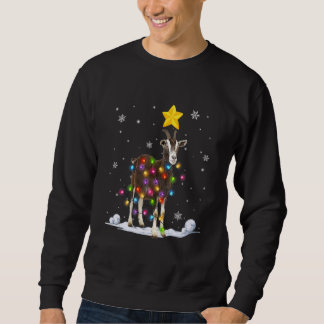 Xmas Goat Animals Christmas Tree Lights Sweatshirt