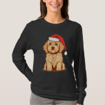 Xmas Golden Doodle Santa on Christmas Goldendoodle T-Shirt<br><div class="desc">Xmas Golden Doodle Santa on Christmas Goldendoodle</div>
